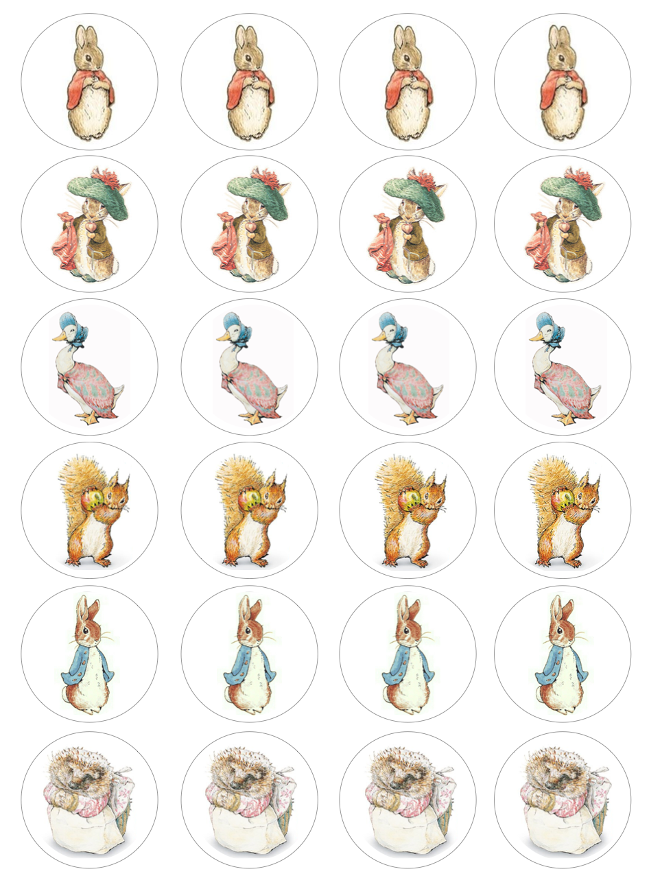 Peter Rabbit Cupcake Edible Icing Image Toppers