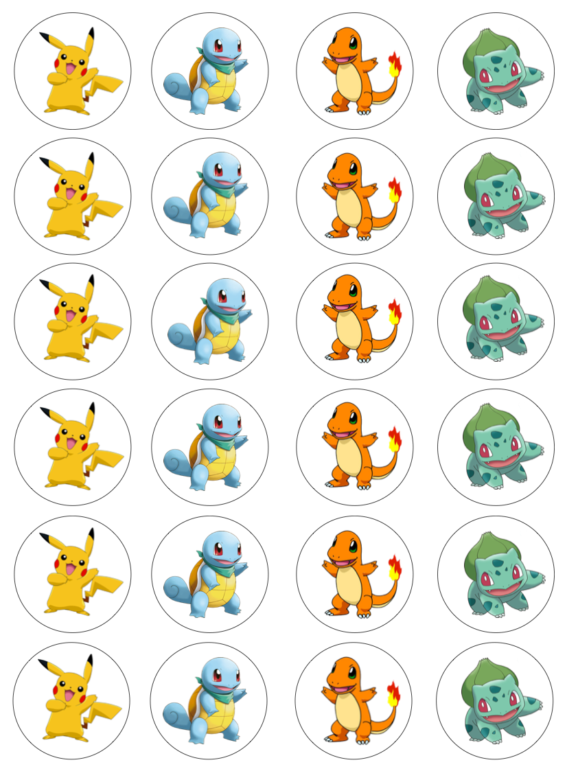 Pokemon #2 Cupcake Edible Icing Image Toppers