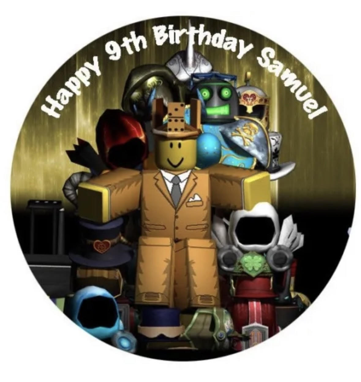 Roblox #3 Round Cake Edible Icing Image Topper 19cm