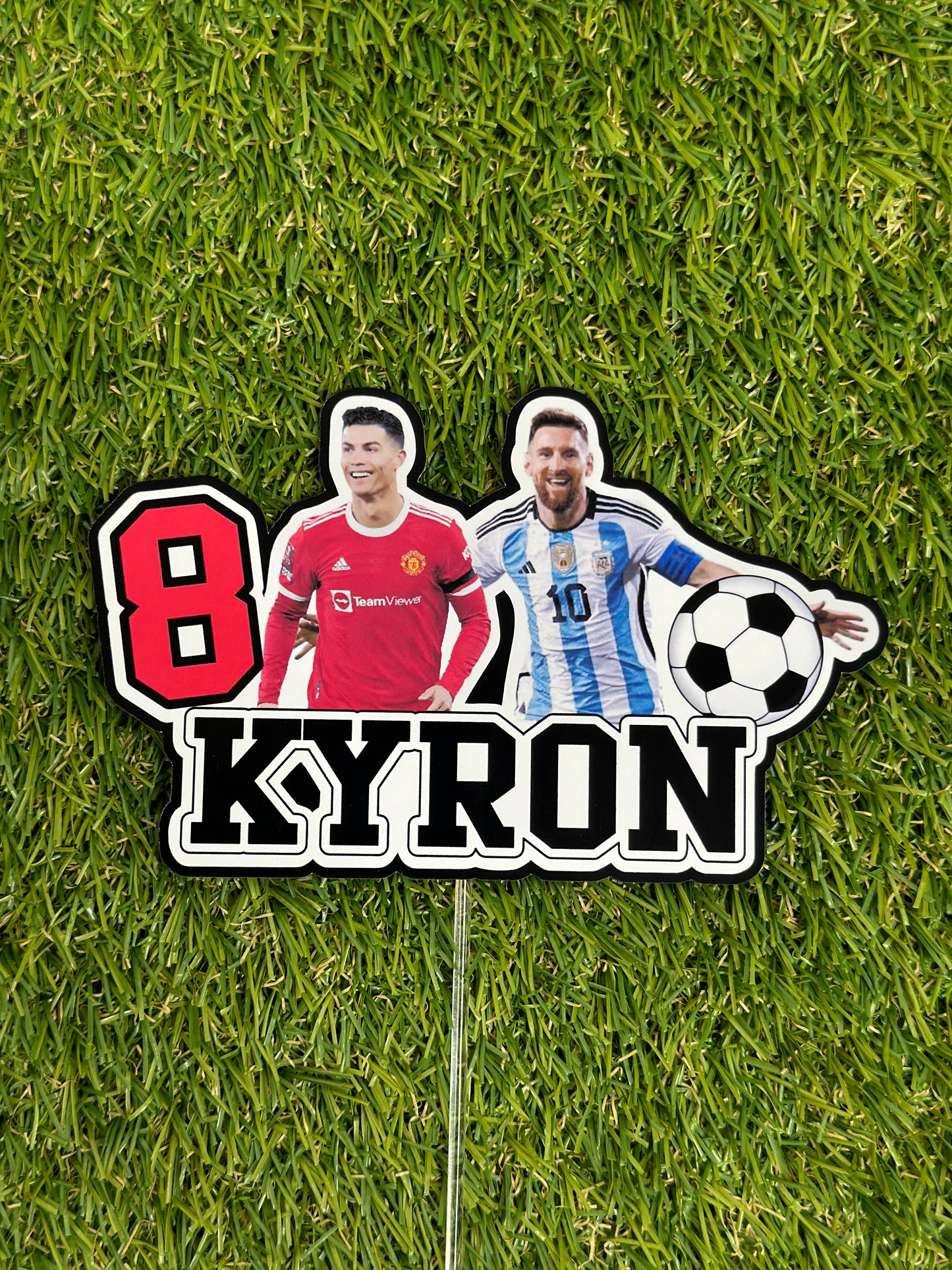 Ronaldo & Messi Soccer Personalised Cake Topper