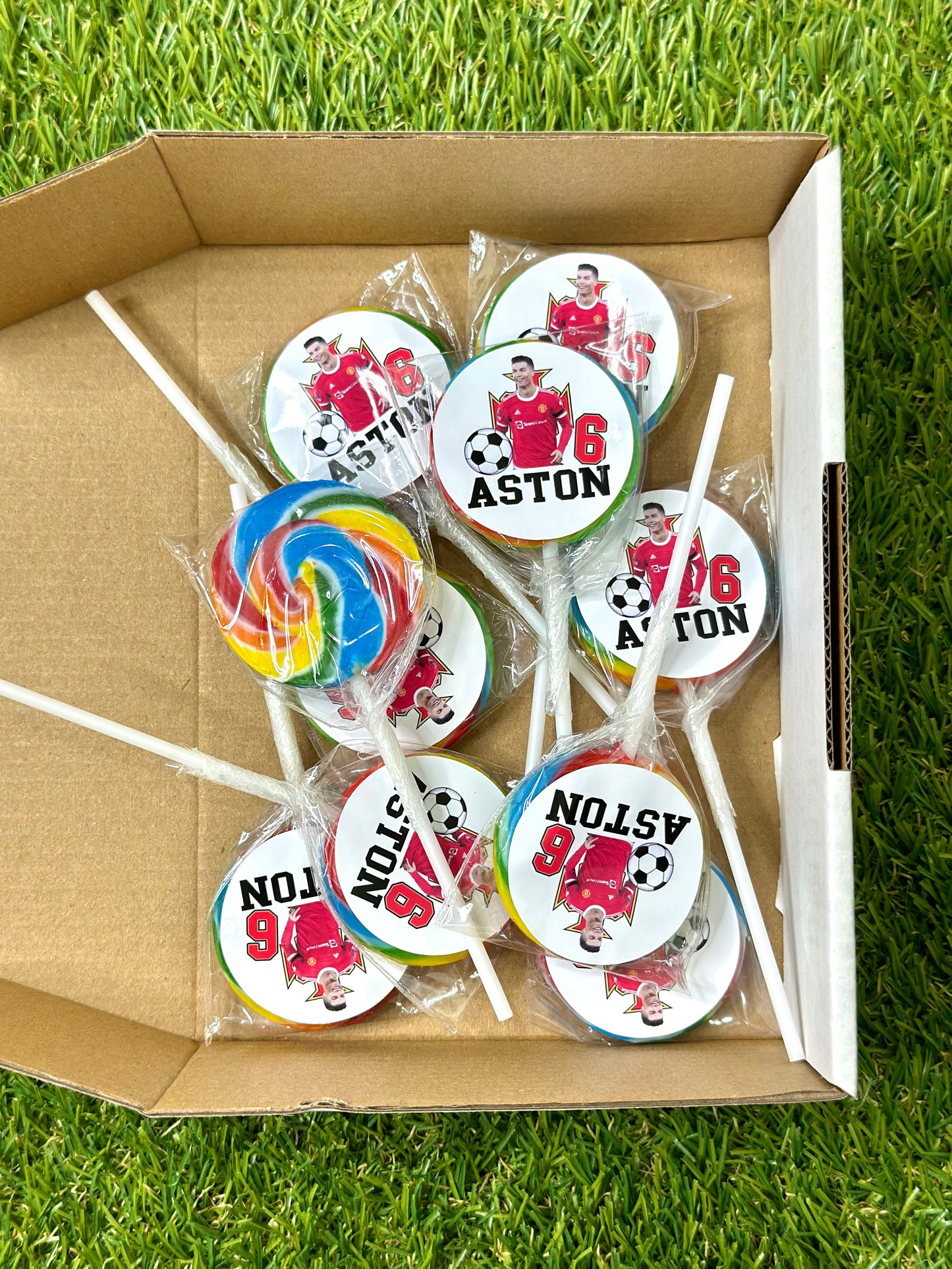 Ronaldo Soccer Football Personalised Birthday Lollipop 10 pack