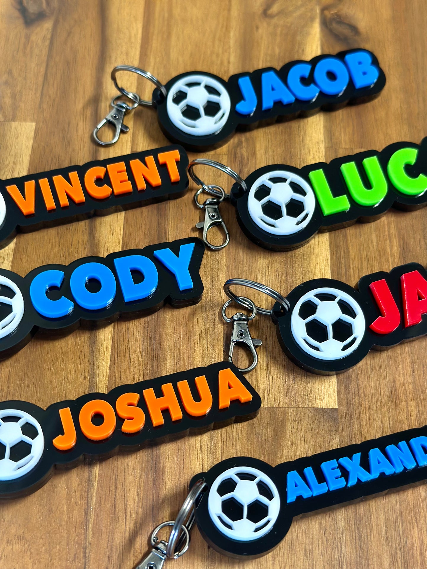 Soccer Team Personalised Name Keyring