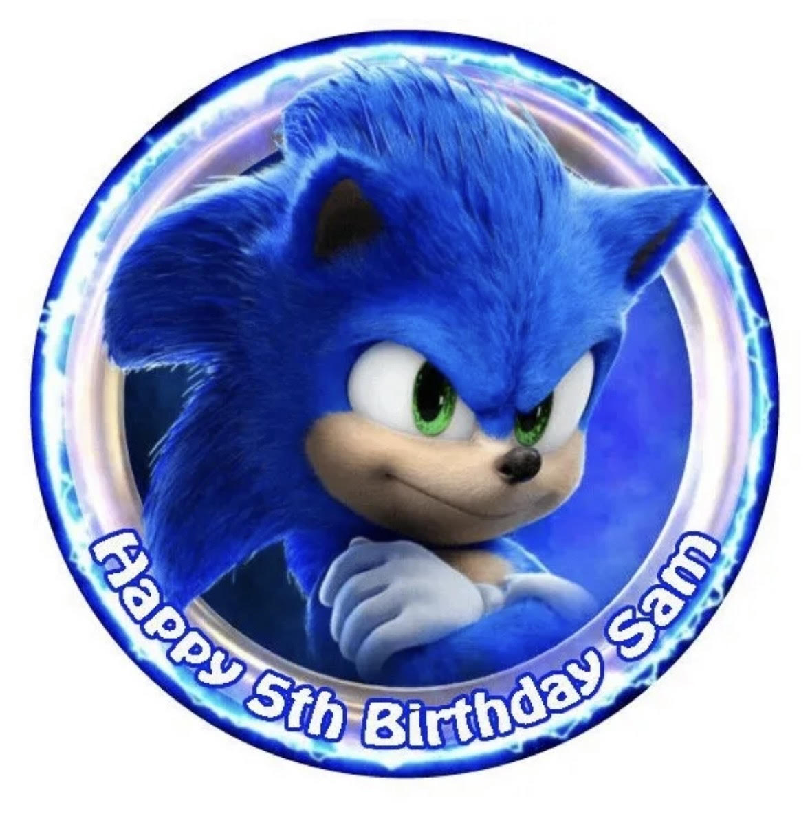 Sonic The Hedgehog #1 Round Cake Edible Icing Image Topper 19cm