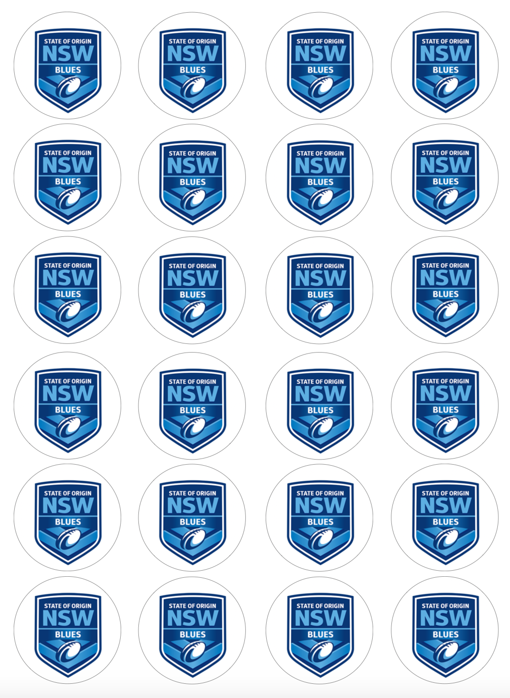 State of Origin NSW Cupcake Edible Icing Image Toppers