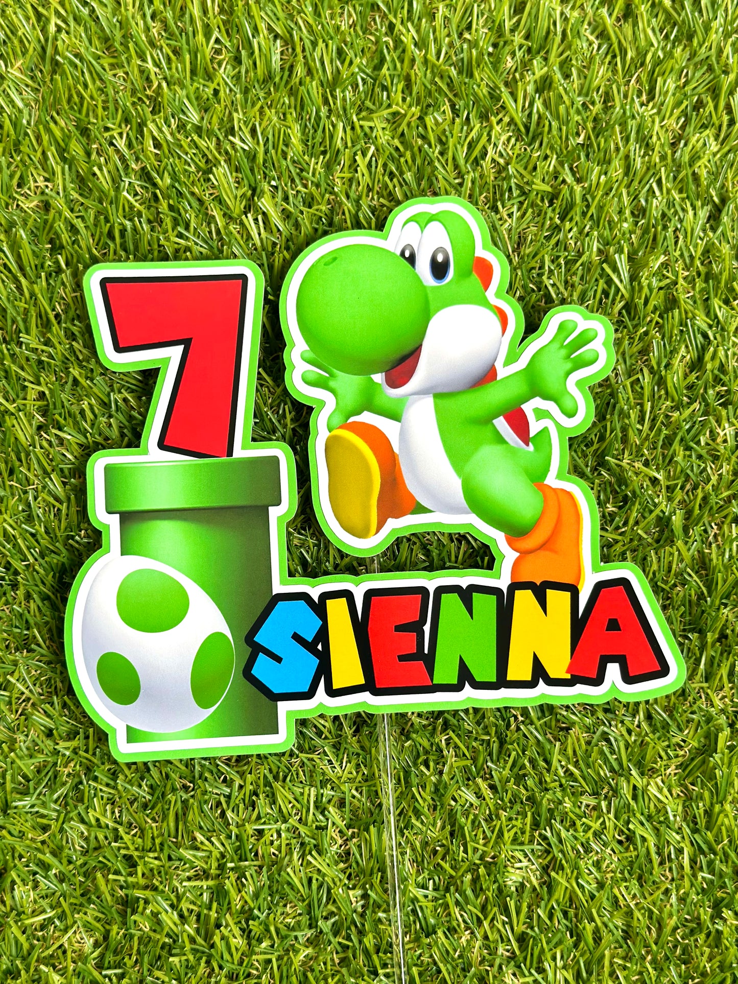 Super Mario Yoshi Personalised Cake Topper