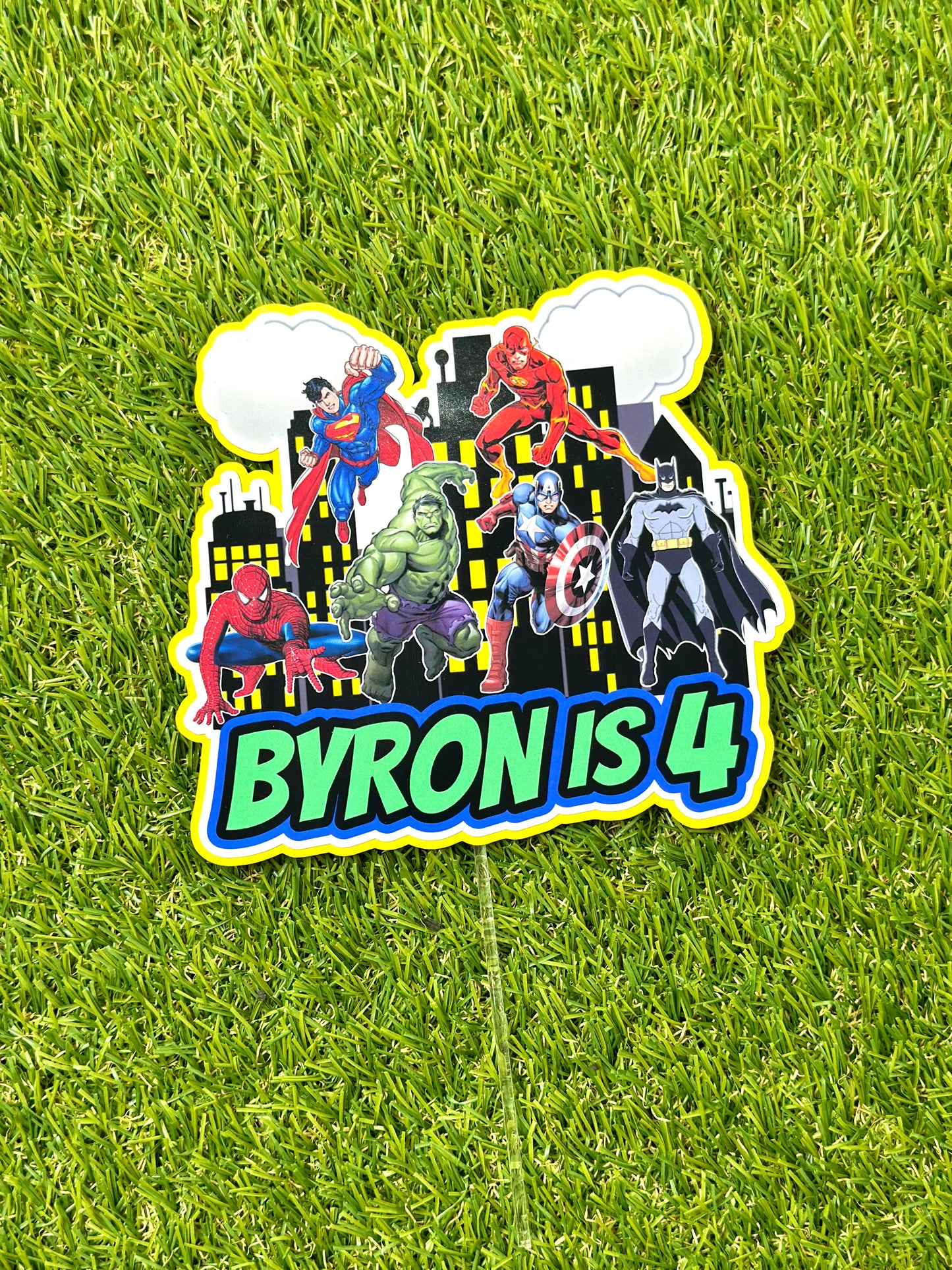 Superhero Avengers Personalised Cake Topper