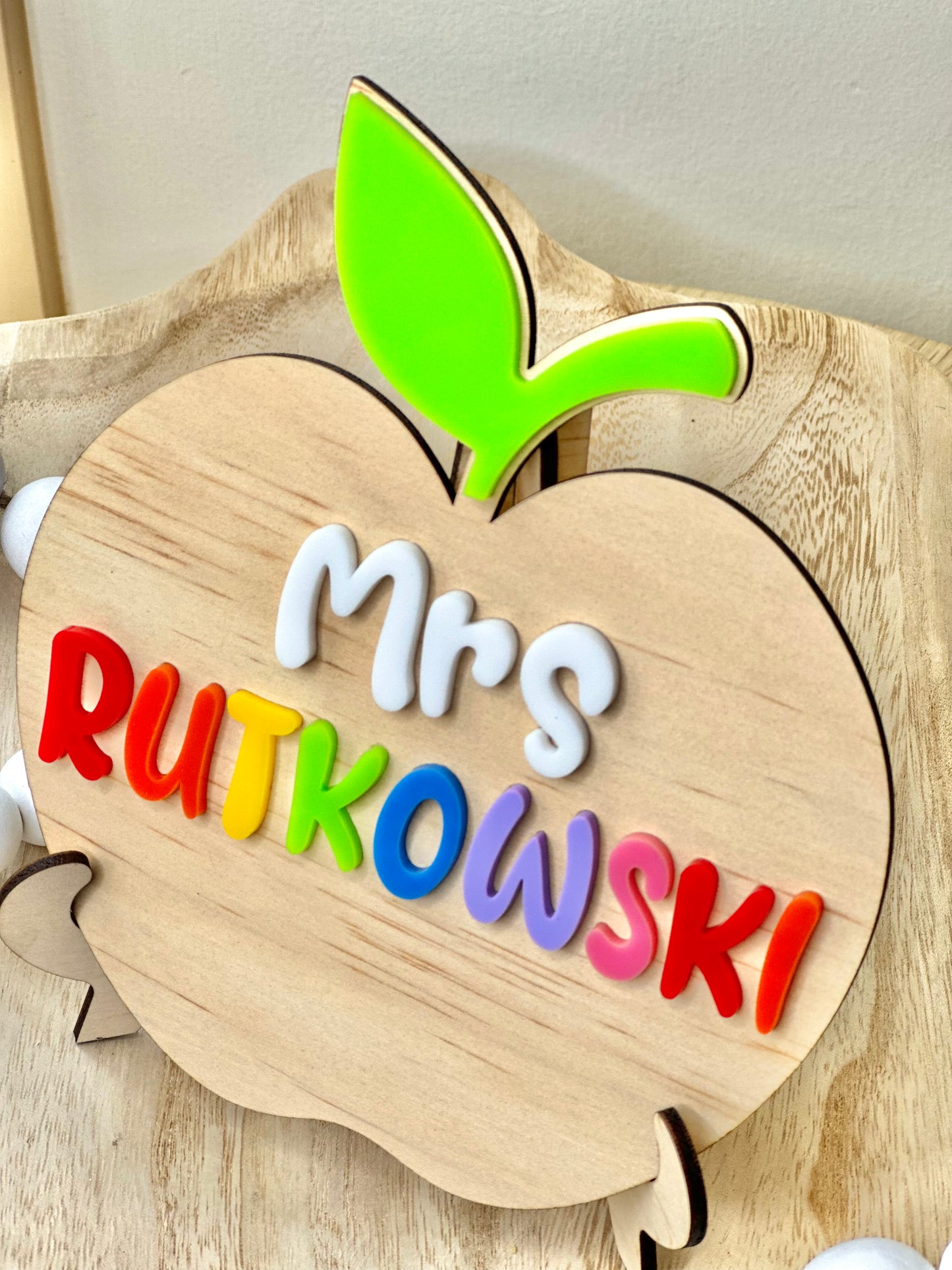 Teacher Apple Plaque Name Stand