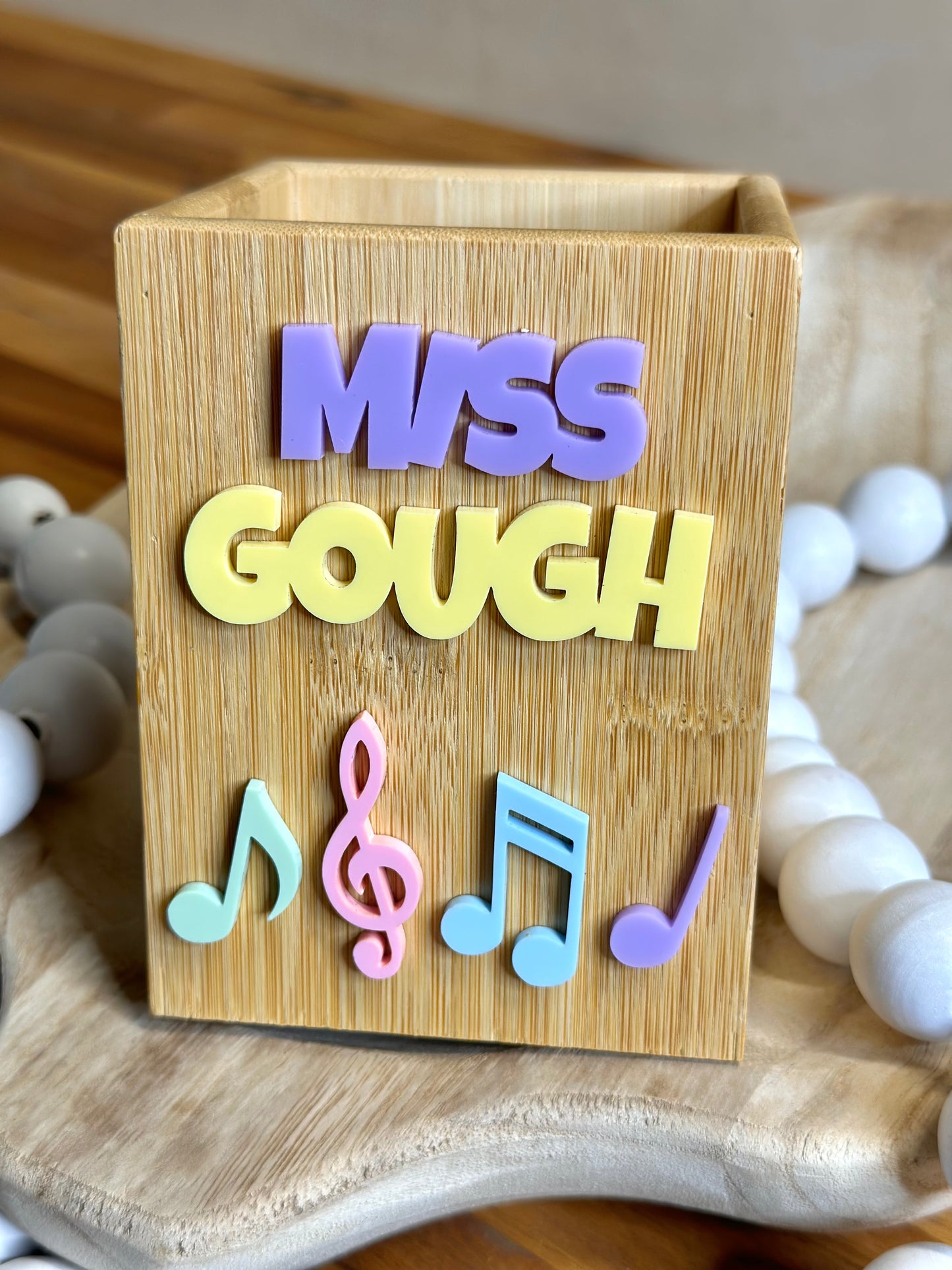 Teacher Pen Cup Holder - Pastel Music