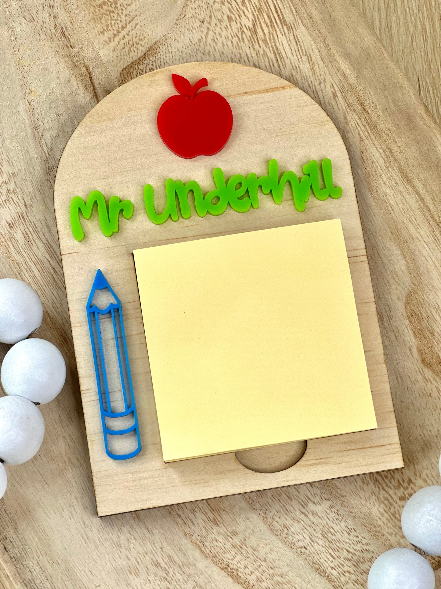 Teacher Sticky Note Holder Personalised
