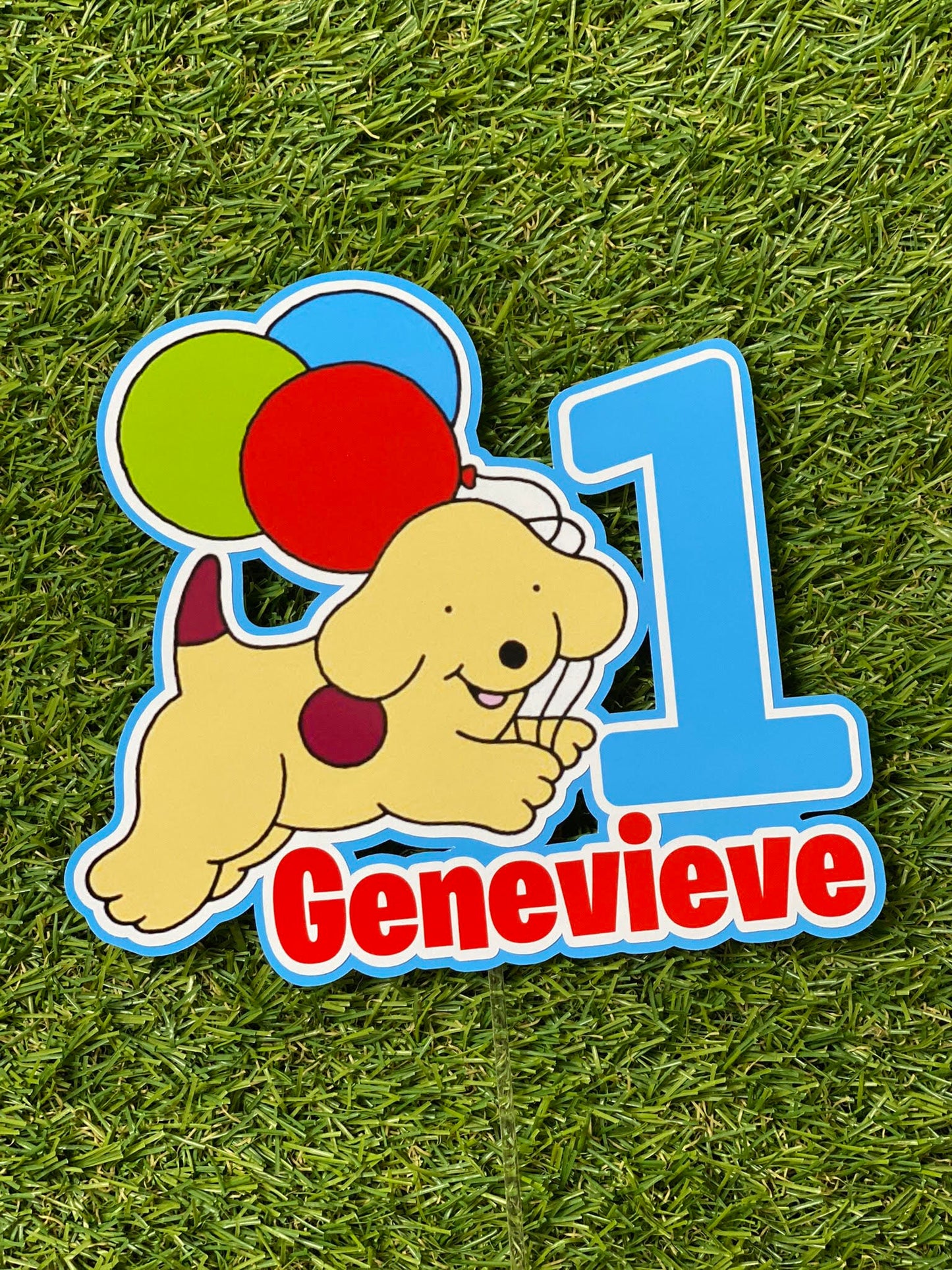 The Adventures of Spot Dog Personalised Cake Topper
