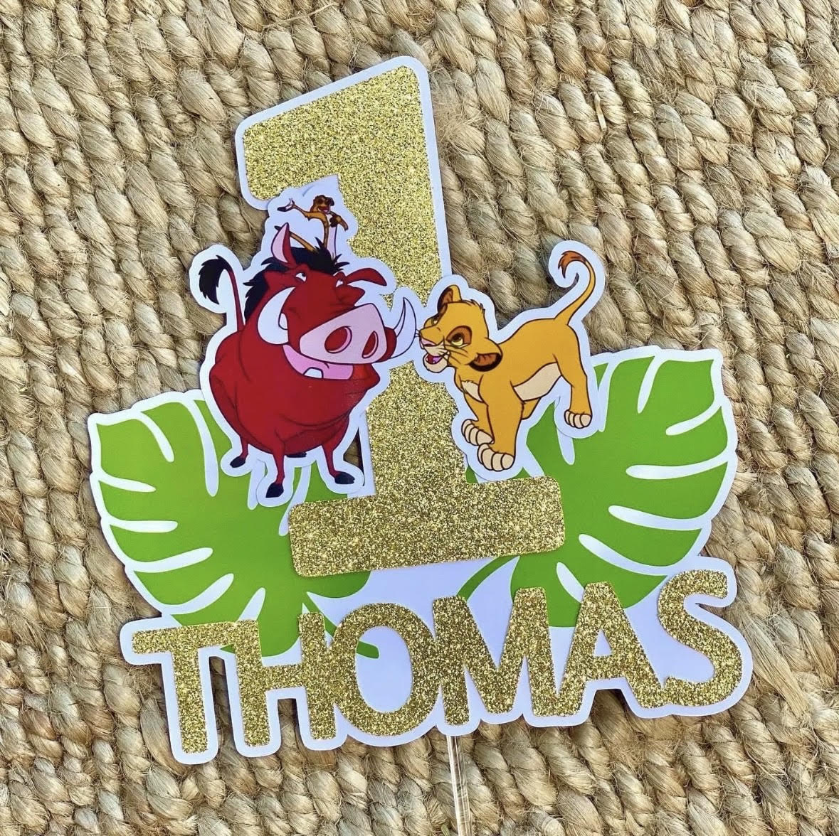 The Lion King Personalised Glitter Cake Topper