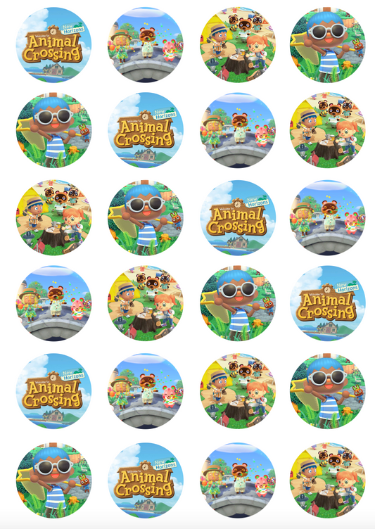 Animal Crossing Cupcake Edible Icing Image Toppers