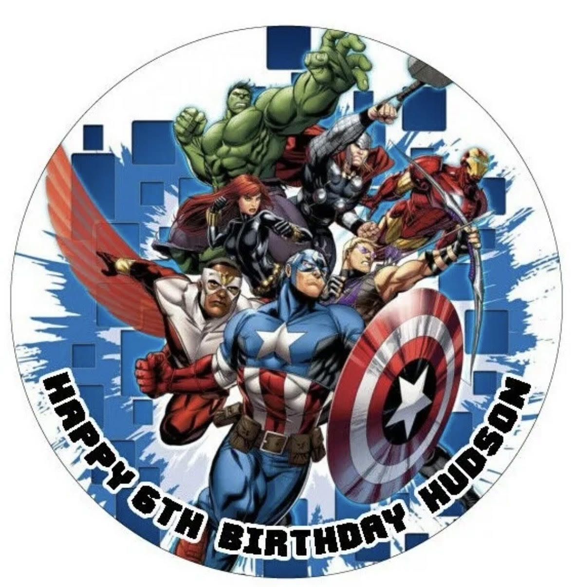 Avengers Superhero #2 Round Cake Edible Icing Image Topper 19cm