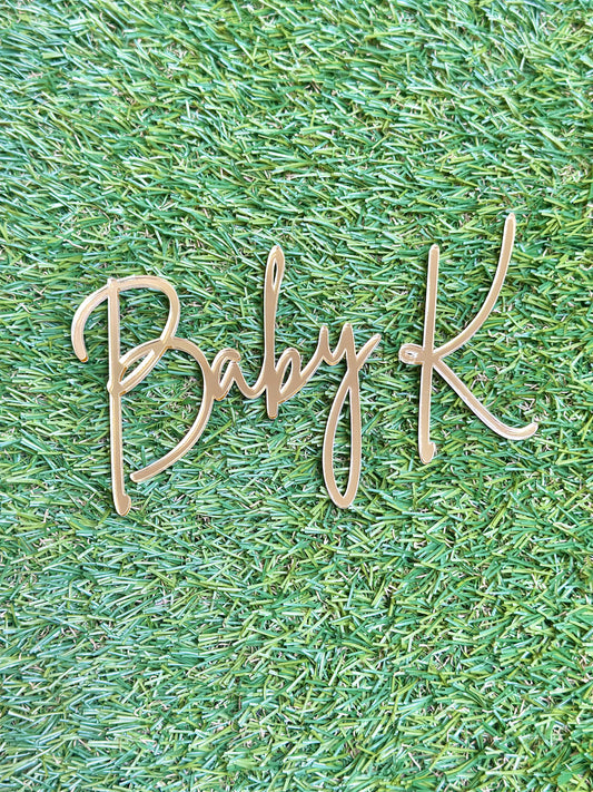 Baby Initial Acrylic Cake Topper