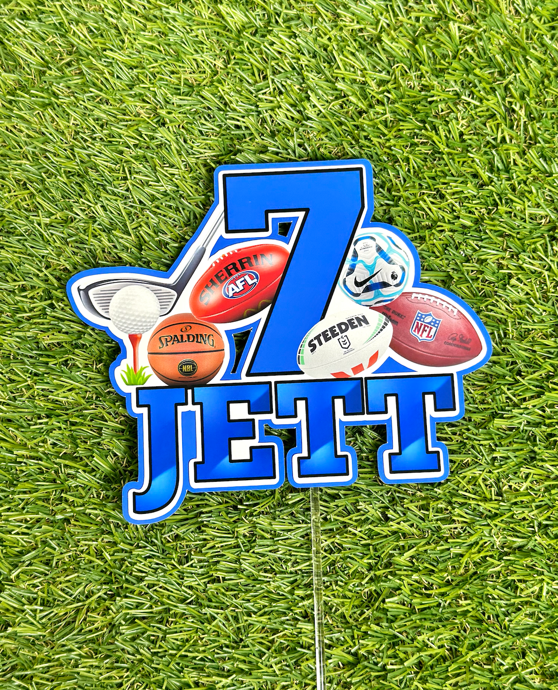Ball Sports Soccer Football Personalised Cake Topper