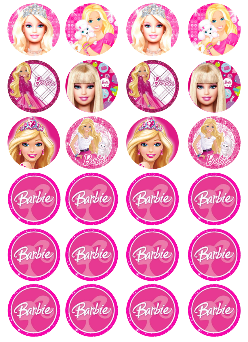 Barbie #1 Cupcake Edible Icing Image Toppers