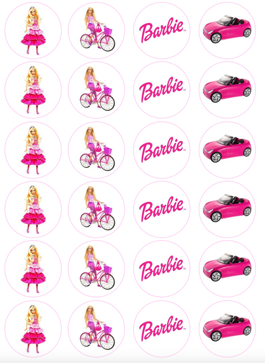 Barbie #2 Cupcake Edible Icing Image Toppers
