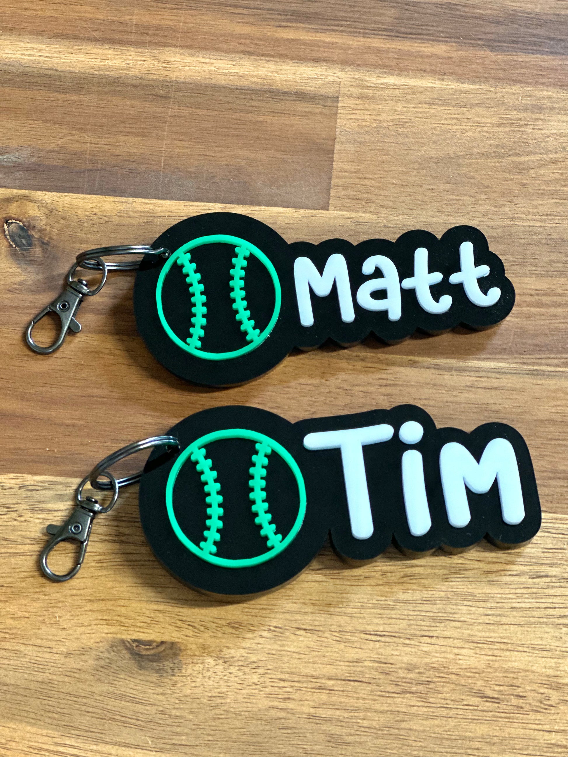 Baseball Personalised Name Keyring