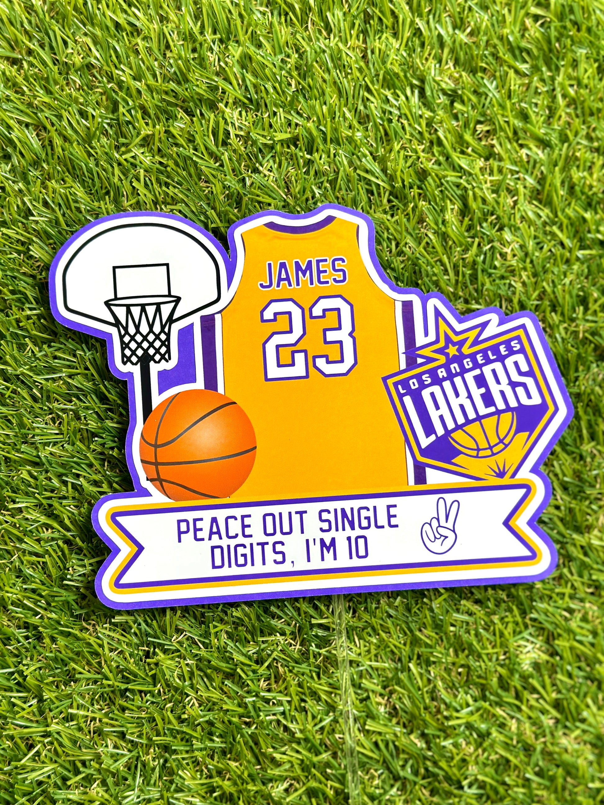 Basketball Lakers Lebron James Personalised Cake Topper