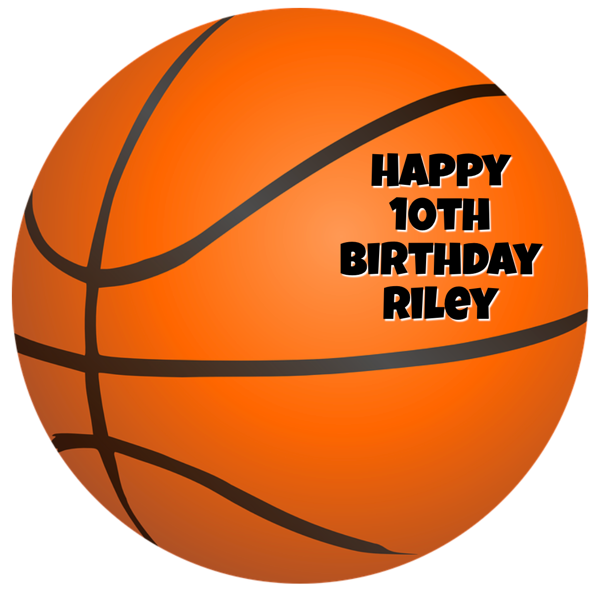 Basketball Round Cake Edible Icing Image Topper 19cm – Blissful Toppers