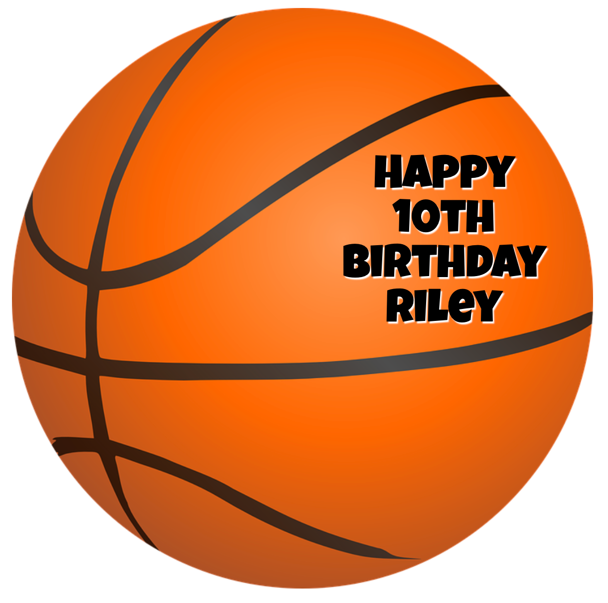 Basketball Round Cake Edible Icing Image Topper 19cm