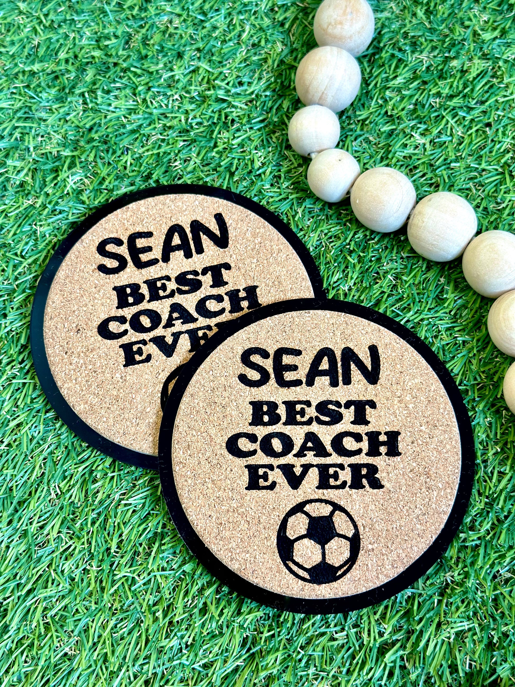 Best Coach Ever Personalised Drink Coasters