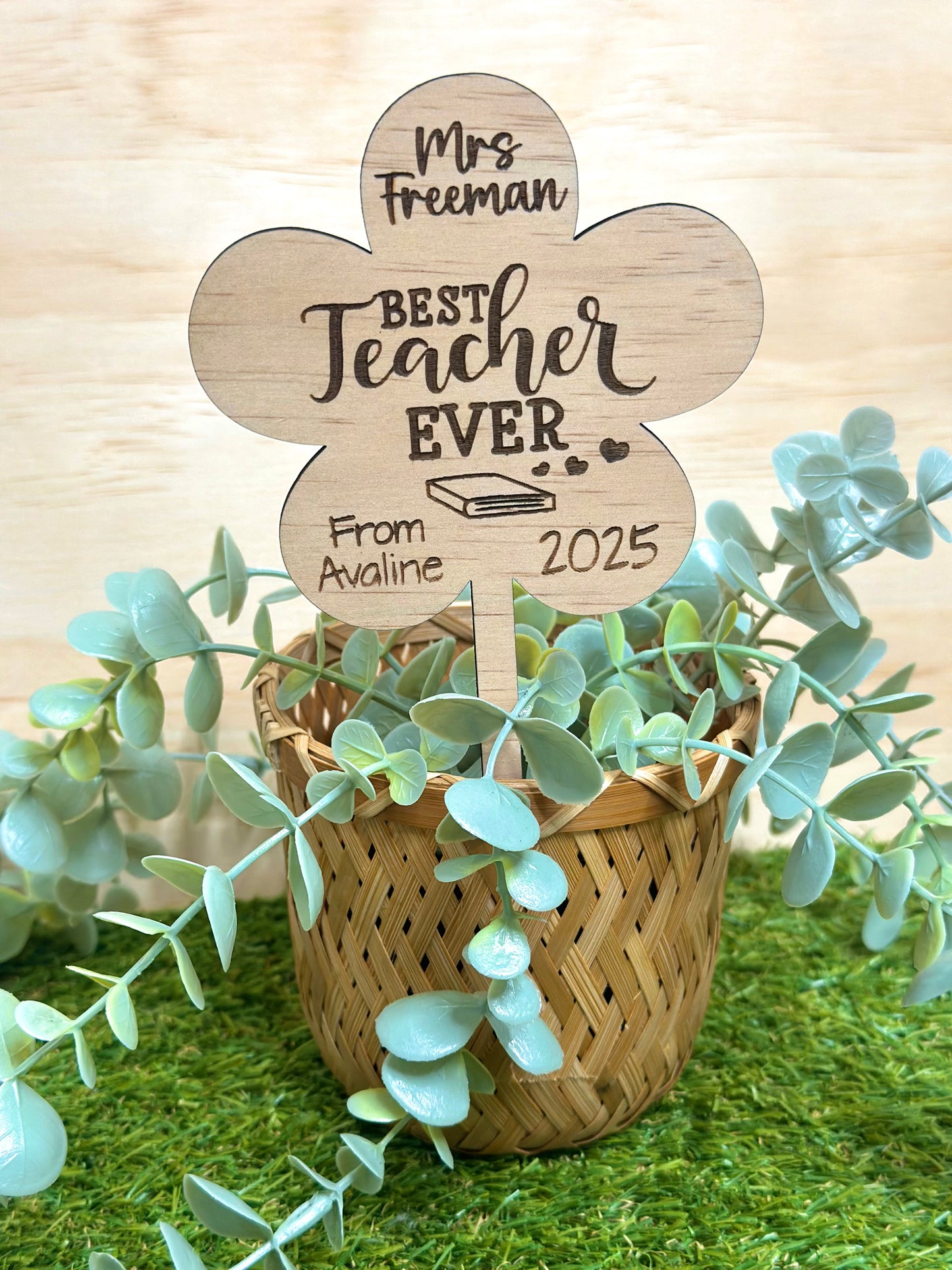 Best Teacher Ever Personalised Plant Stake