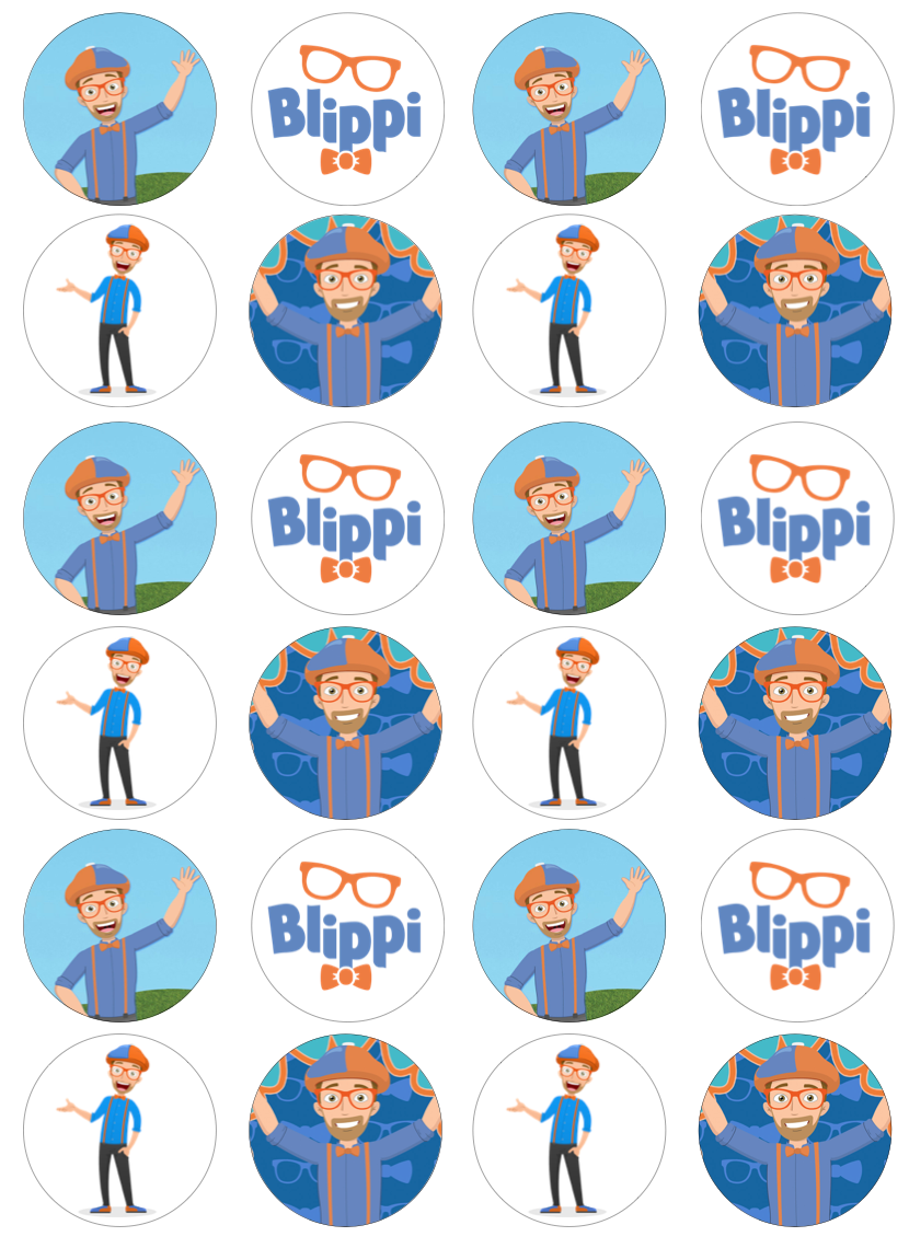 Blippi Cupcake Edible Icing Image Toppers – Blissful Toppers