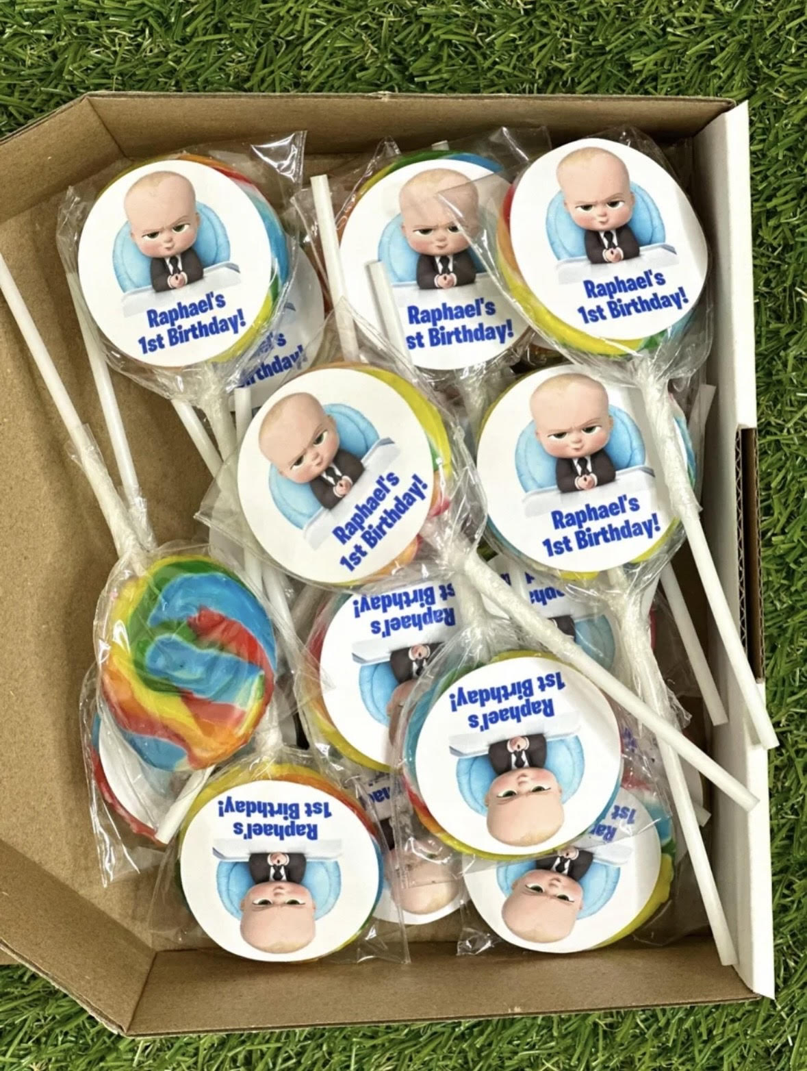 Boss Baby Personalised Birthday Lollipop 10 pack