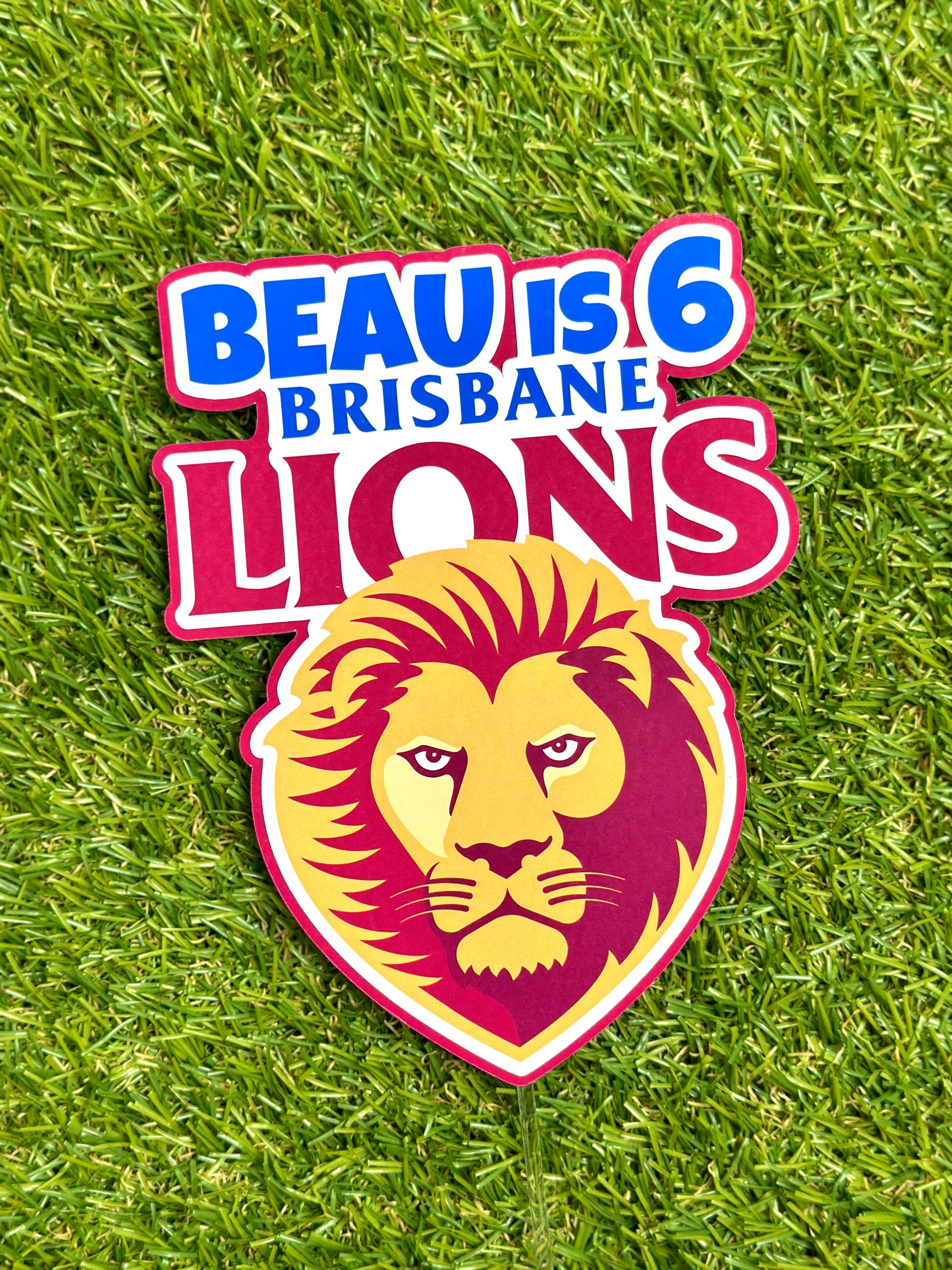 Brisbane Lions Personalised Cake Topper