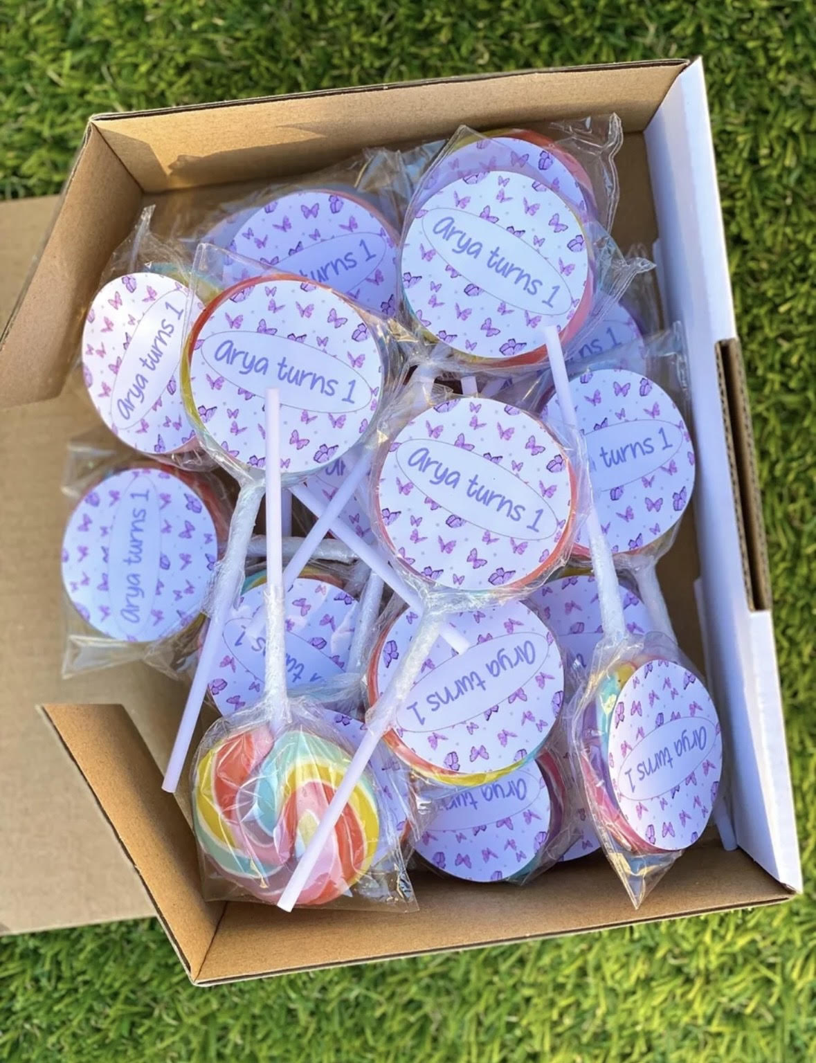 Butterfly #1 Personalised Birthday Lollipop 10 pack
