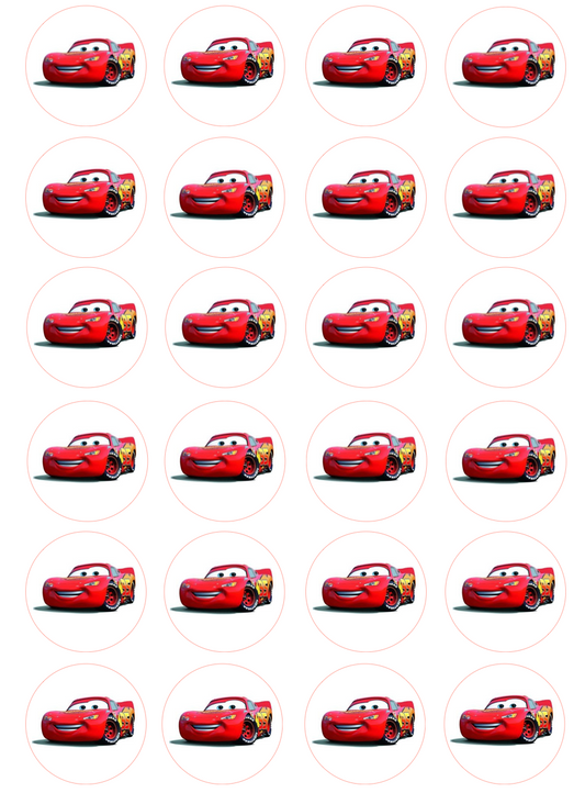 Cars Lightning Mcqueen Cupcake Edible Icing Image Toppers