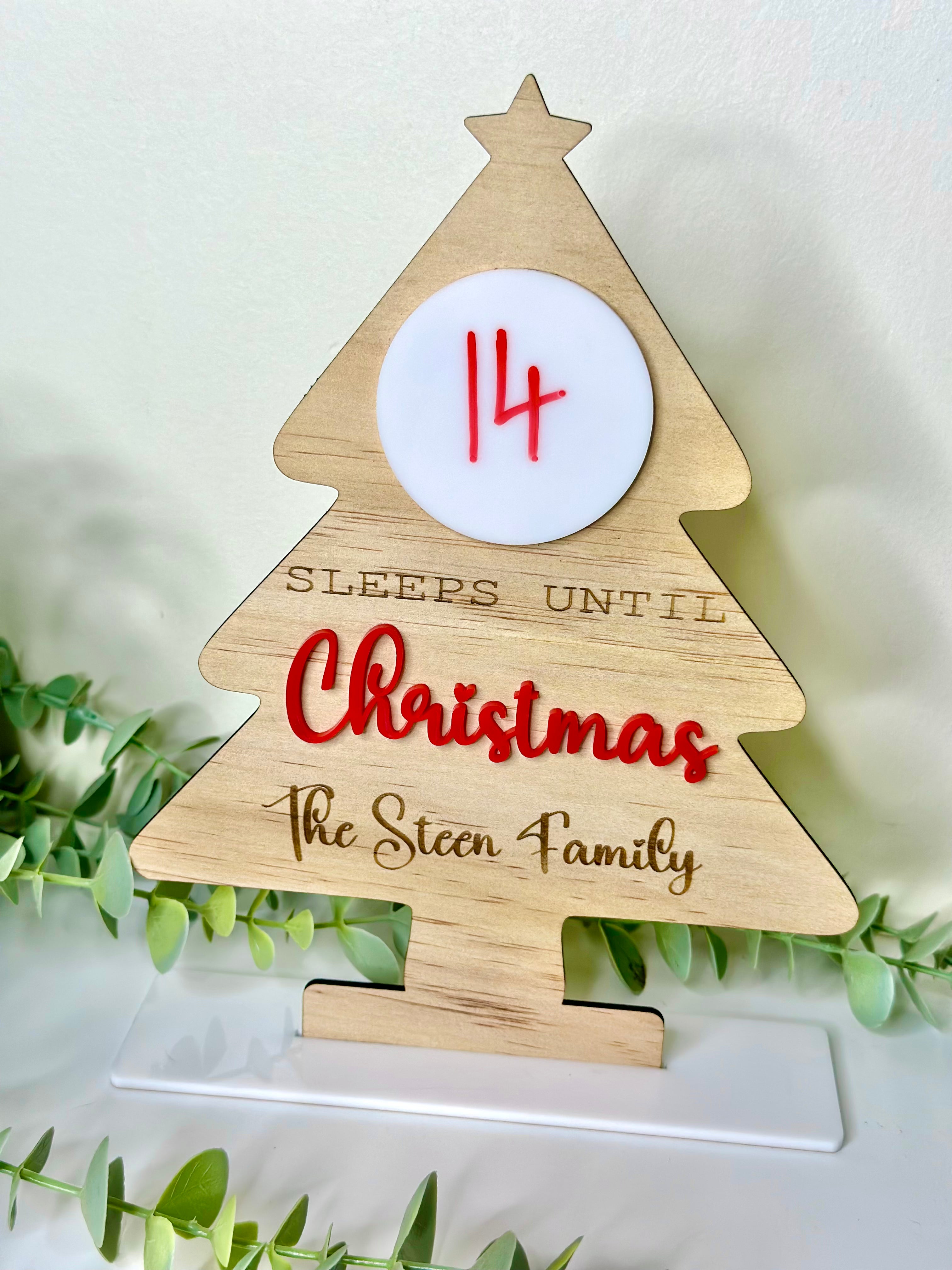 Christmas Countdown Tree - Personalised – Blissful Toppers