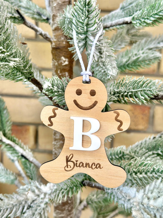 Christmas Gingerbread Man Letter & Name Ornament Decoration
