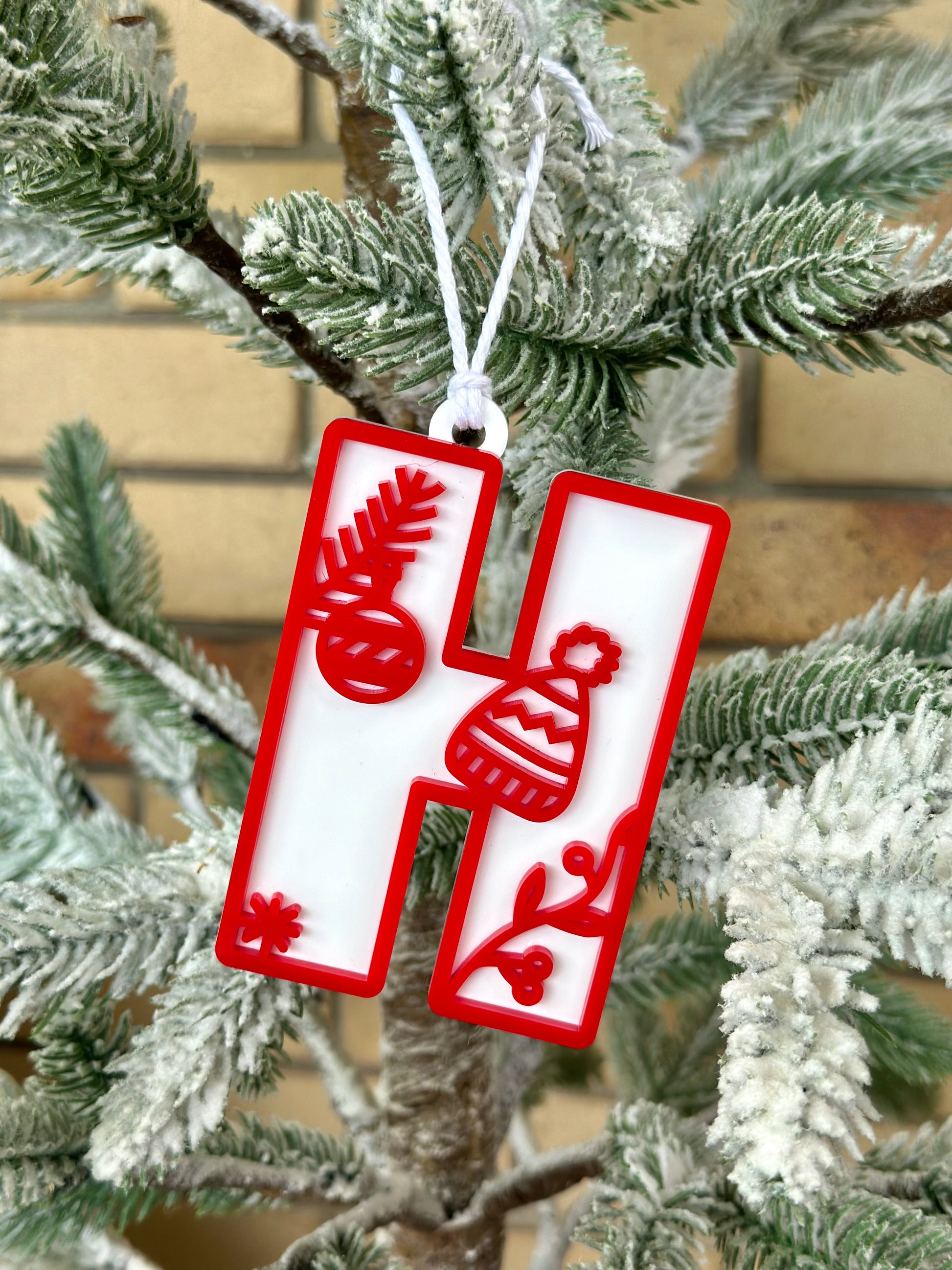 Christmas Monogram Letter Stocking Tag Decoration