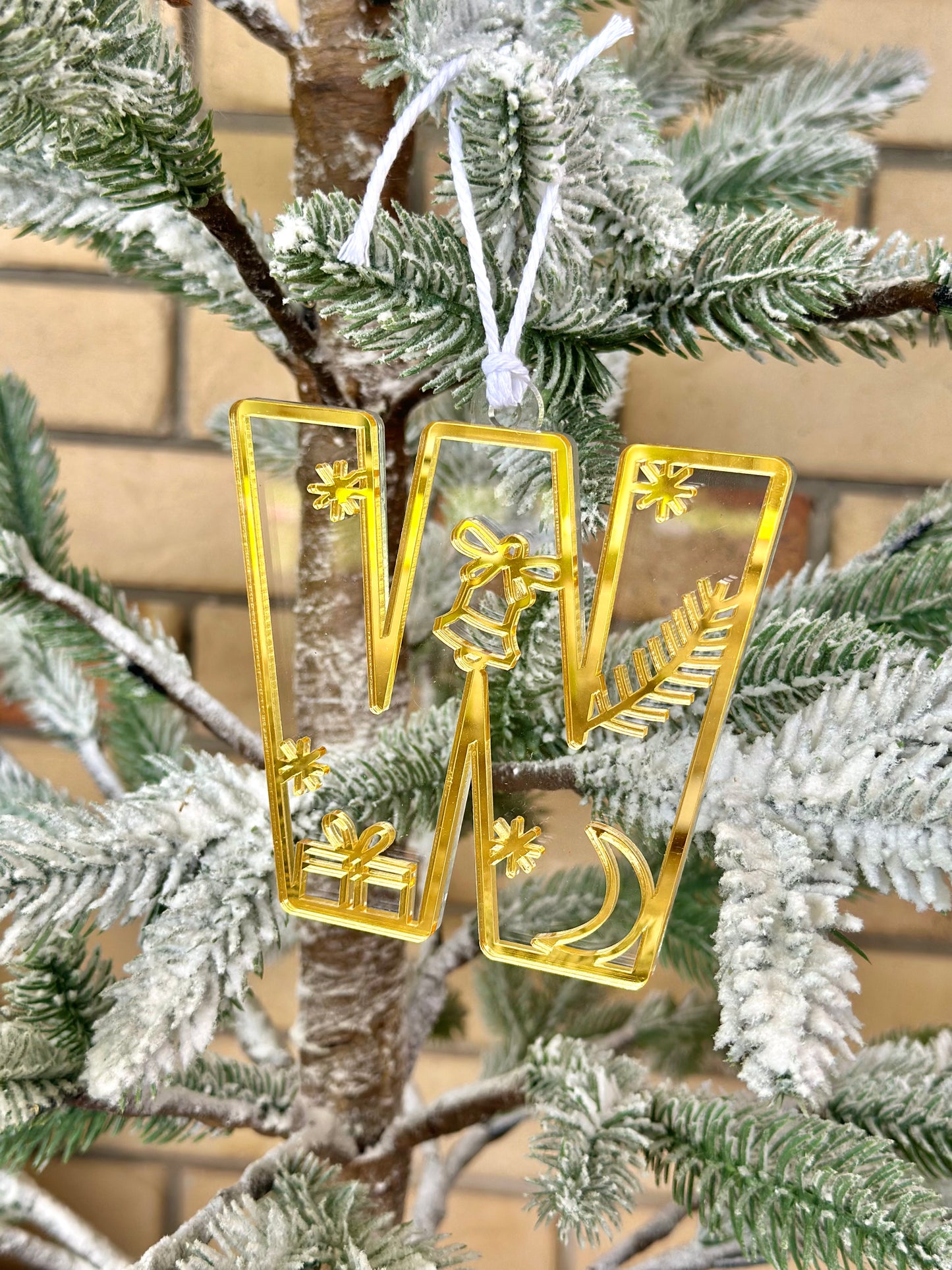 Christmas Monogram Letter Stocking Tag Decoration