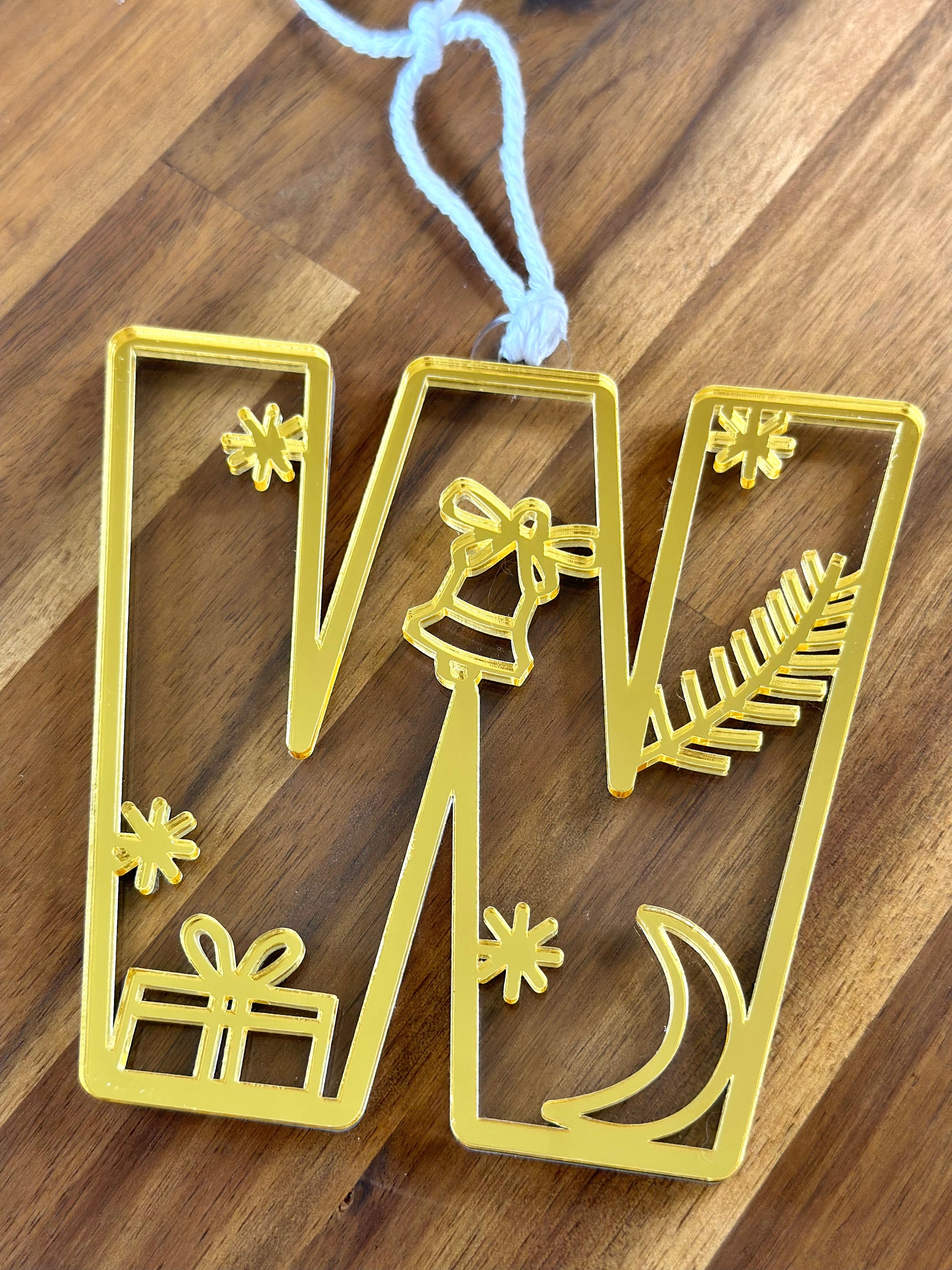 Christmas Monogram Letter Stocking Tag Decoration