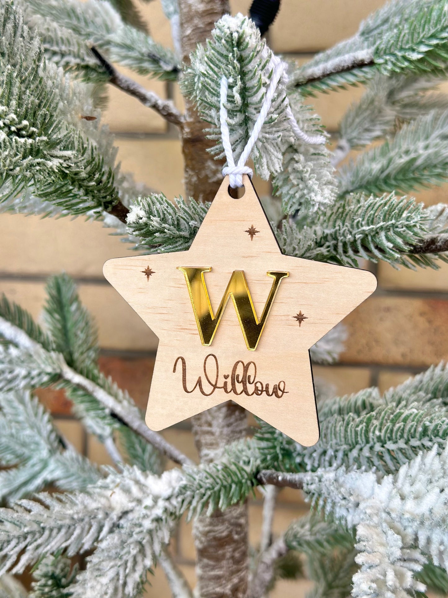 Christmas Star Letter & Name Ornament Decoration