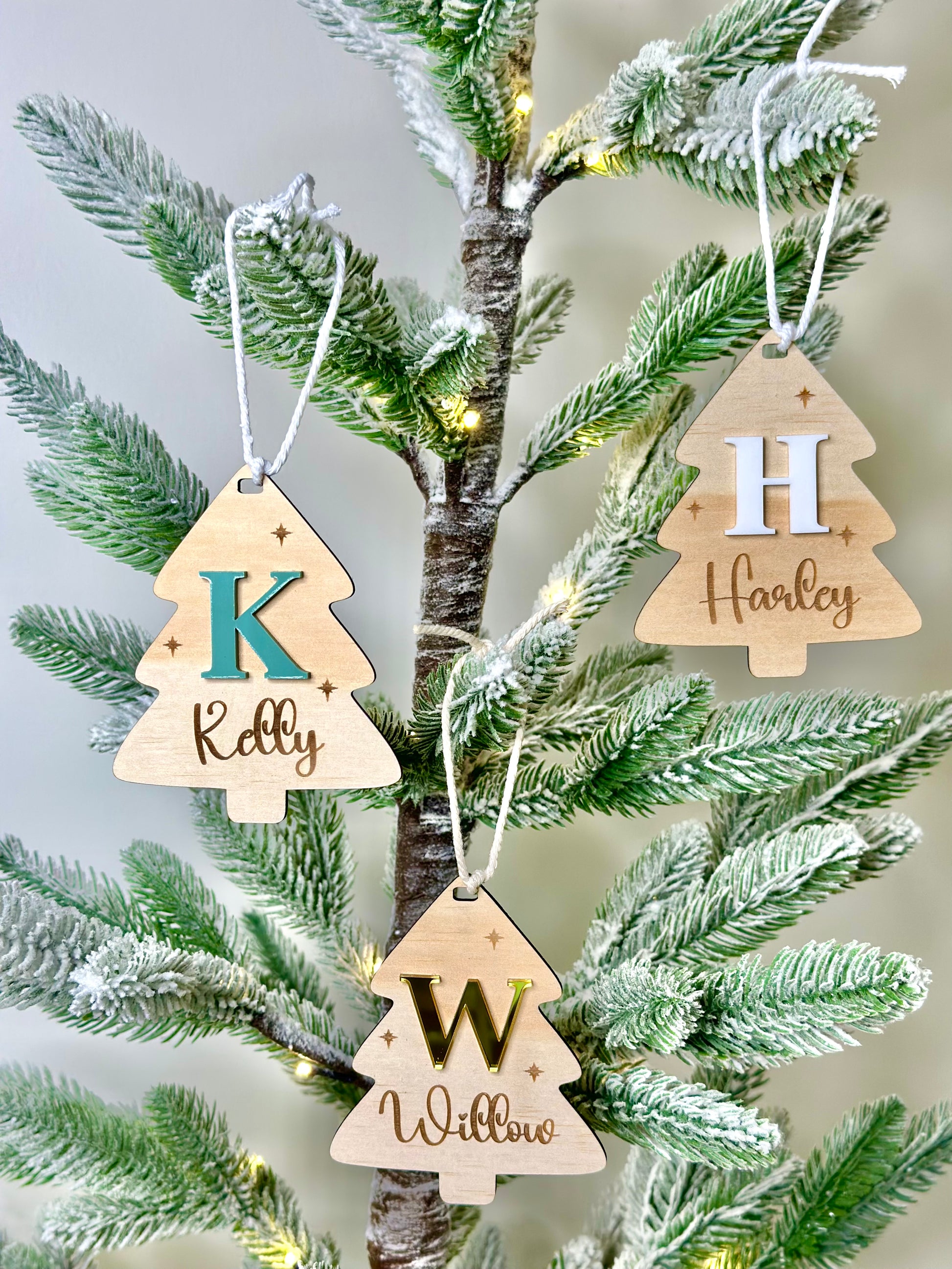 Christmas Tree Letter & Name Ornament Decoration