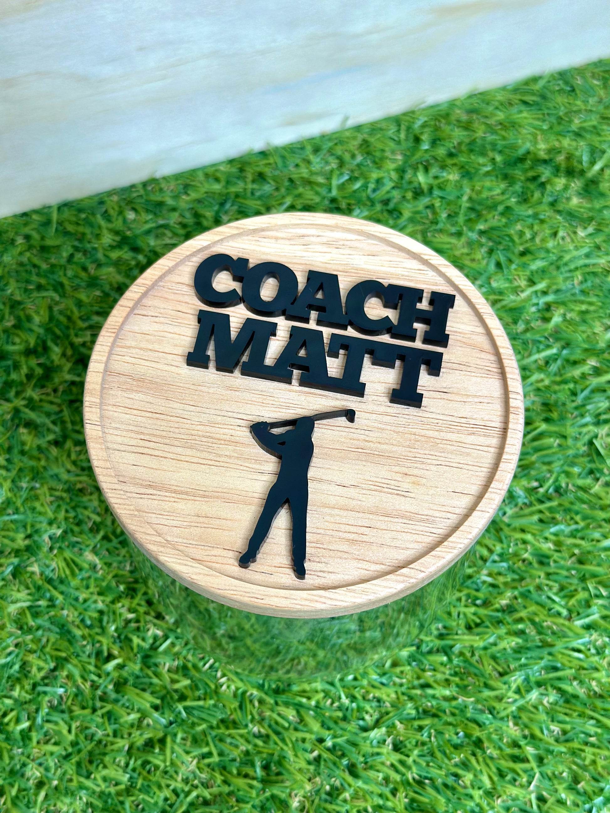Coach Personalised Candy Treat Jar Gift Golf