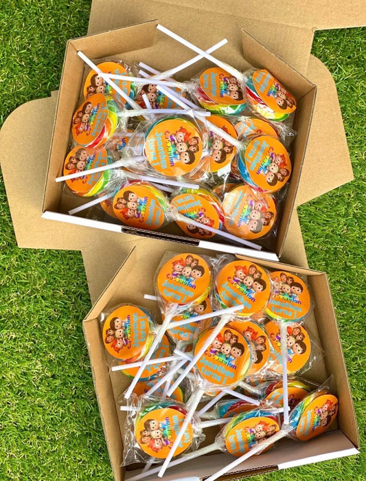 Cocomelon Orange Personalised Birthday Lollipop 10 pack
