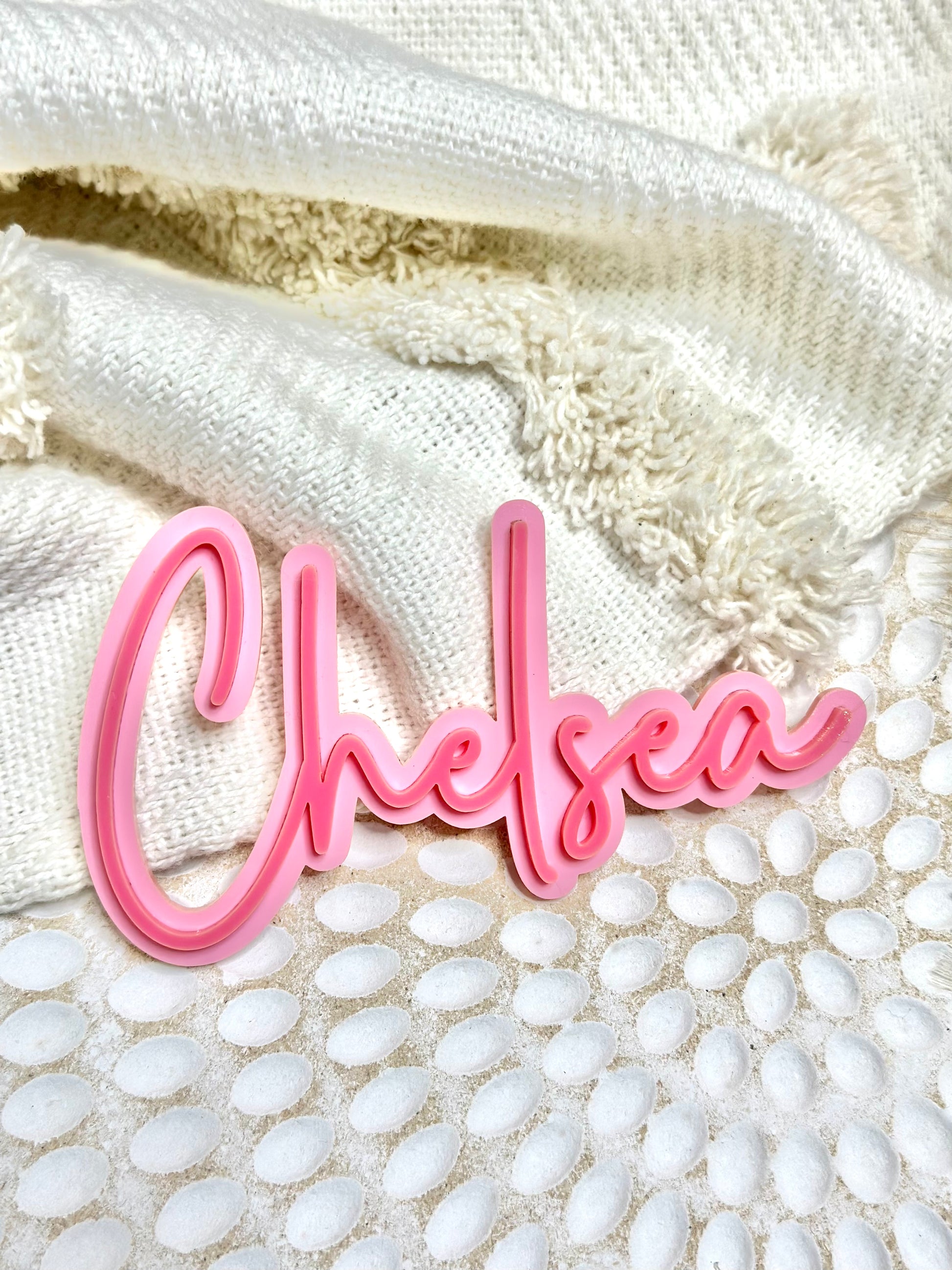 Custom Name #2 Acrylic Cake Topper Plaque