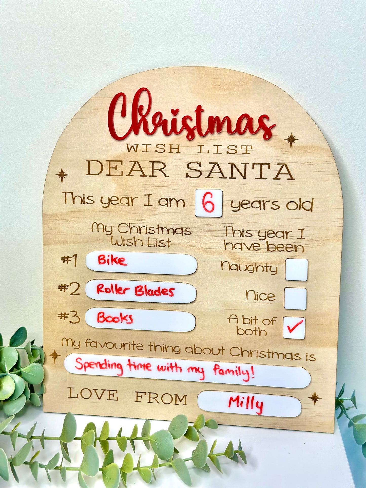 Dear Santa Christmas Wish List - Reusable