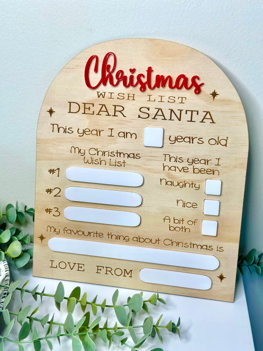 Dear Santa Christmas Wish List - Reusable