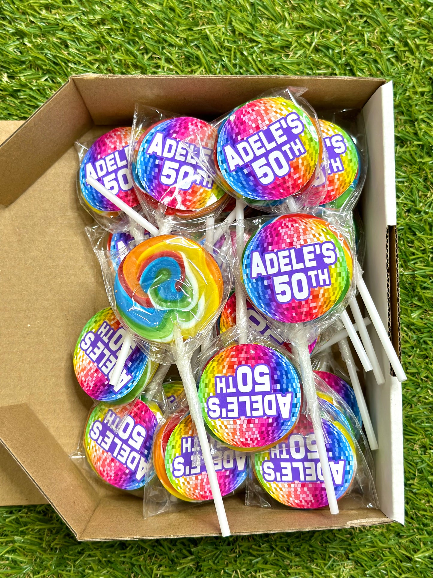 Disco 60's Retro Personalised Birthday Lollipop 10 pack