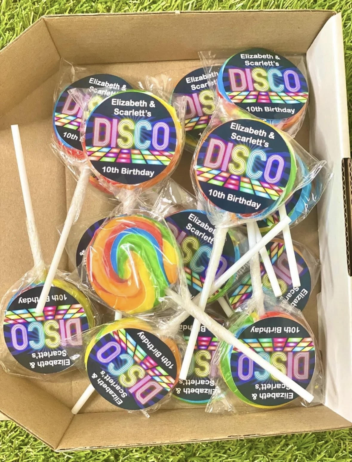 Disco Personalised Birthday Lollipop 10 pack