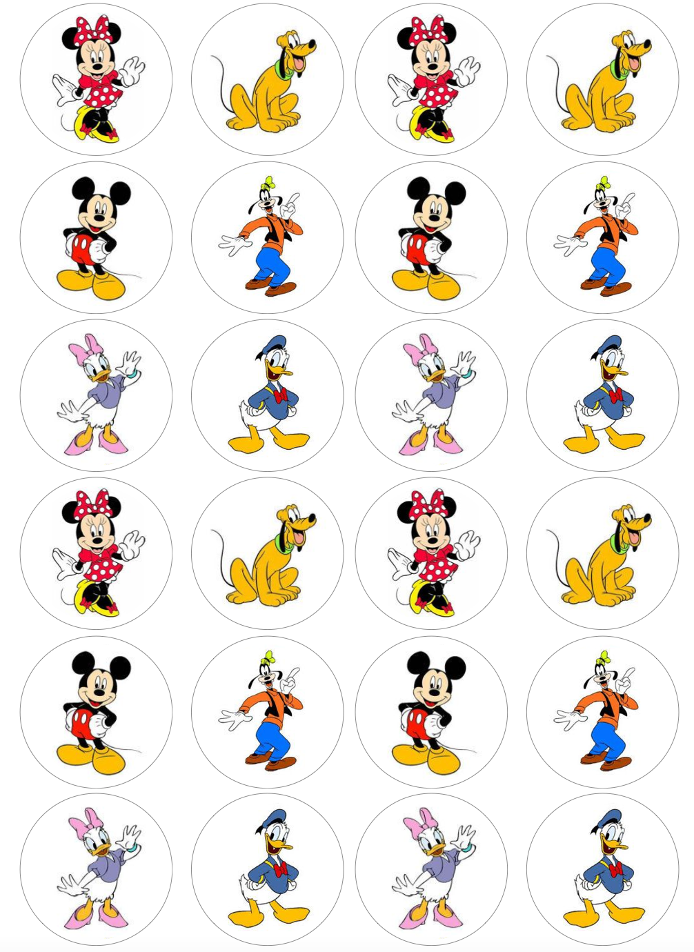 Disney Characters Cupcake Edible Icing Image Toppers