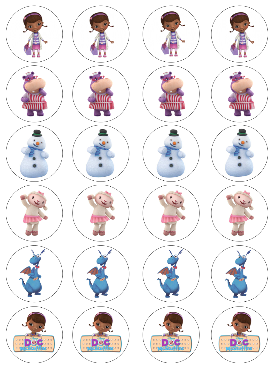 Doc McStuffins Cupcake Edible Icing Image Toppers