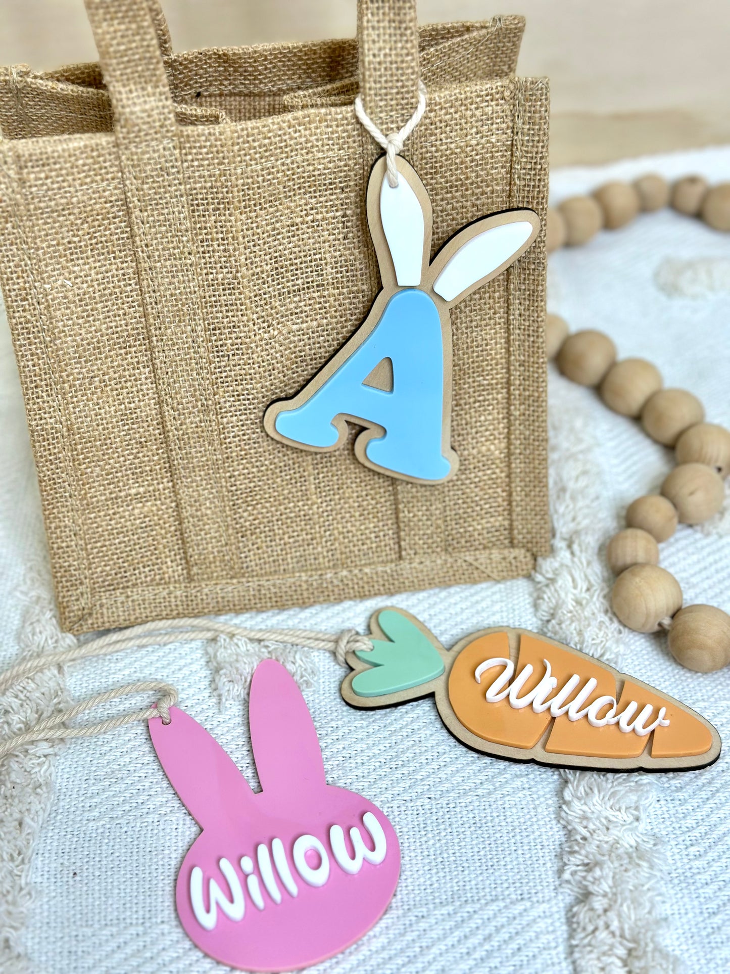 Easter Bunny Ears Initial Tag