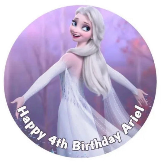 Elsa Frozen 2 Round Cake Edible Icing Image Topper 19cm